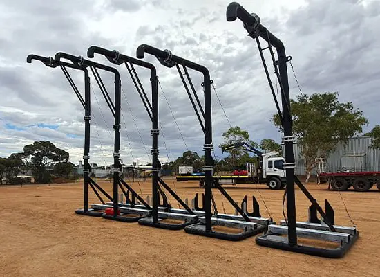 Durable Liquimech standpipe and tanker filling point setup for efficient bulk water loading